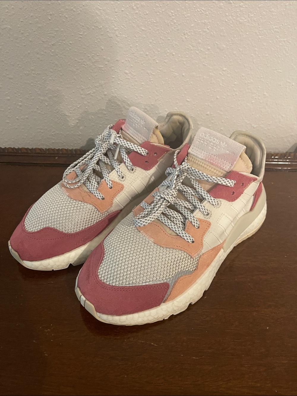 Adidas  Nite joggers Women’s Trace pink/white/gray Sneakers 8.5